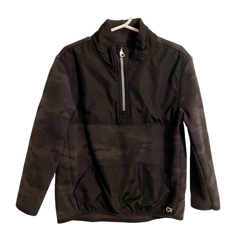 Gap fit 1/2 Zip Boys Jacket Black and Camo Size 6